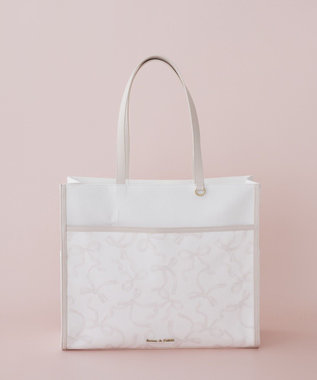 Maison de FLEUR リボンプリントスクエアトートバッグ