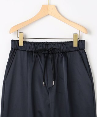 組曲 L バックウォームサテン ドロストワイドパンツ ネイビー系