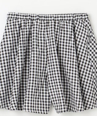 組曲 KIDS 【150-160㎝】フレアーギンガム ショートパンツ ブラック系3