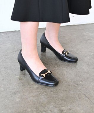 Pointer 日本製 ビット付きヒールアップローファー ブラック