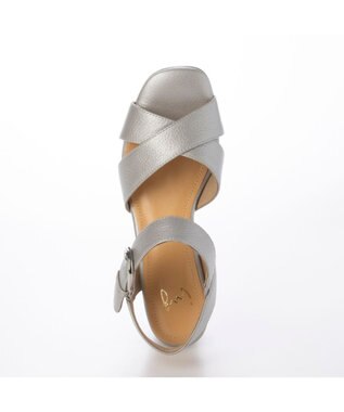 ing <ing>【WEB限定】【3E】ストラップクロスサンダル シルバーメタリック