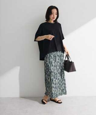 Green Parks 柄プリーツスカート Green