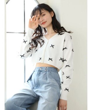 Green Parks ・ＡＮＤ　ＳＥＡＲＣＨ　メニーリボンカーディガン Off White