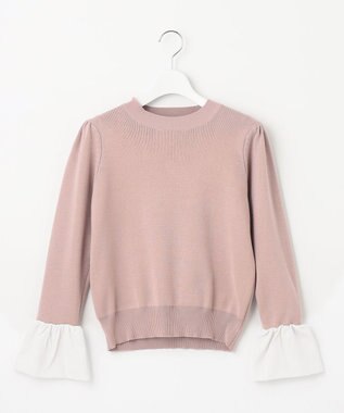 Feroux 【洗える】袖フレアニット プルオーバー ピンク系