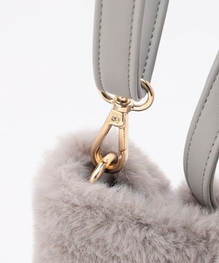 ANY SIS 【2WAY】フェイクファーリボン バッグ ライトグレー