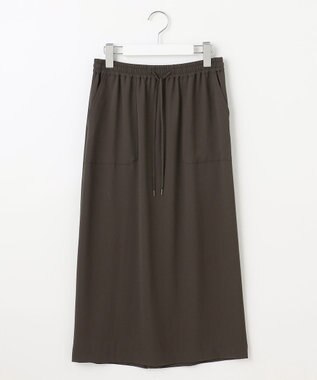 J.PRESS LADIES L 【WEB限定カラーあり・洗える・接触冷感・吸水速乾】Lightジョーゼット ナロー スカート ダークブラウン系