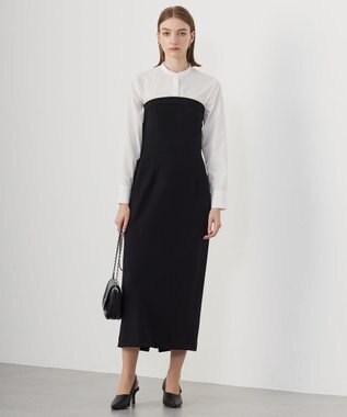 ICB 【洗える】ミリオーネダンボールニット ベアトップワンピース ブラック系