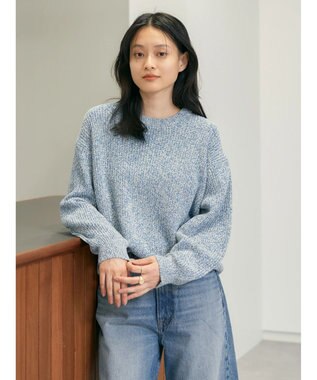 AMERICAN HOLIC 片畦クルーネックニットプルオーバー Blue