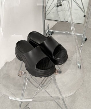 WEGO 厚底デザインラバーサンダル ブラック