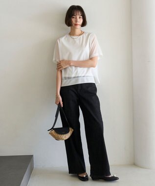 UNFILO 【UNFILO DENIM】撥水ストレッチ ワイドストレートデニム ブラック