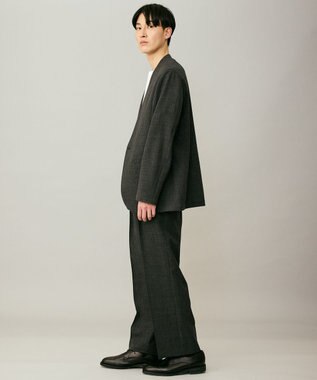 UNFILO MENS ウーリーノ 2タックスラックス グレーチェック