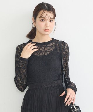 earth music&ecology フラワーレースプルオーバー