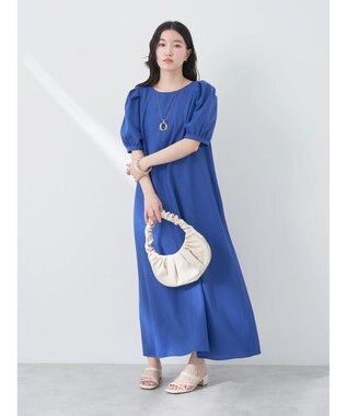 earth music&ecology リサイクルポリエステルブレンドＡラインワンピース Blue