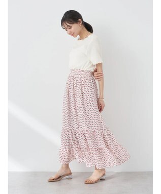 earth music&ecology ちょっとレトロなティアードスカート Flower