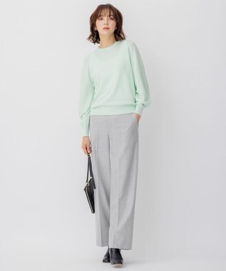 23区 L 【CLASSY.1月号掲載】ウールミルドストレッチ ワイドパンツ ライトグレー系