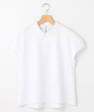 組曲 S 【2WAY】レース襟フレンチテリー カットソー ホワイト系