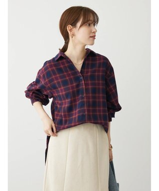 Green Parks ネルチェックシャツ Bordeaux