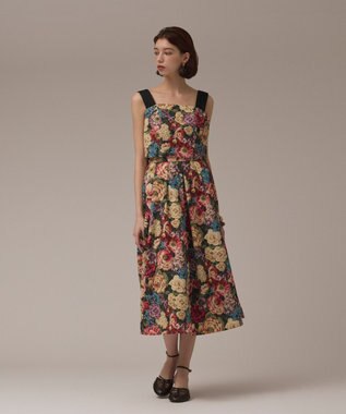 GRACE CONTINENTAL アンティークフラワーベアトップ レッド