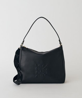 russet エンボスモノグラム2WAYショルダーバッグ(CE-1692) Black