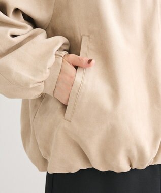 Green Parks スウェードライクギャザーブルゾン Light Beige