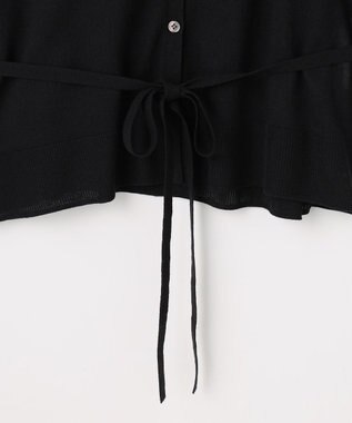 組曲 L 【先行予約・WEB限定】シアーニット 襟付き七分袖カーディガン ブラック系