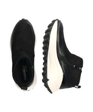 INTER-CHAUSSURES 【BUSSOLA】ライニングファースニーカーブーツ ブラックスウェード