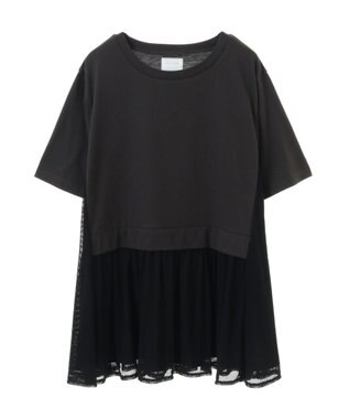 Green Parks メッシュドッキングチュニック Charcoal Gray