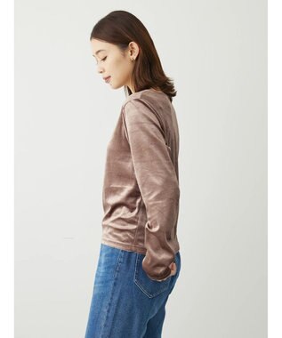 Green Parks ・ＥＬＥＮＣＡＲＥ　ＤＵＥ　ベロアクルーロングＴＥＥ Mocha