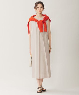 自由区 【WEB限定カラーあり・洗える】タッサーポプリンノースリーブ ワンピース ベージュ