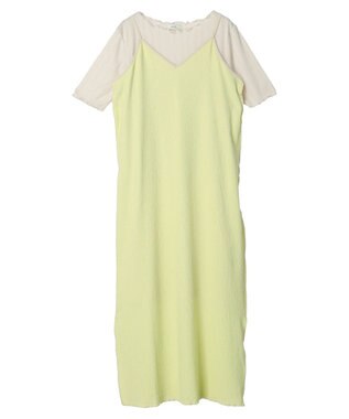earth music&ecology ＳＥＴ２点配色キャミワンピース＋メローインナー Lemon Yellow