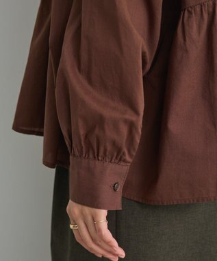 CRAFT STANDARD BOUTIQUE ペプラム長袖ブラウス Brown