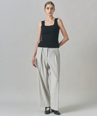 ICB 【洗える】【OUR WACOAL コラボ】カップイン スクエアネック タンクトップ ブラック系