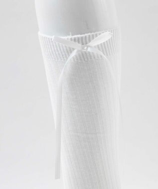 WEGO リボンリブハイソックス ホワイト