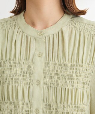 Green Parks ＳＥＴ２点マジョリカシャーリングブラウス＋タンク Light Green