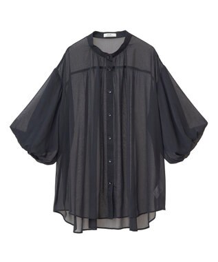 earth music&ecology バルーンスリーブシアーシャツ