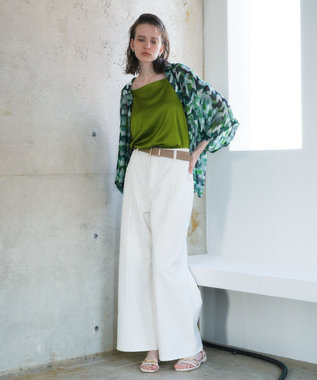 YECCA VECCA [2SET]キャミ付きシアージオメ柄シャツ Green