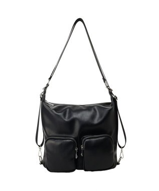 earth music&ecology Wポケット3WAYショルダーバッグ Black