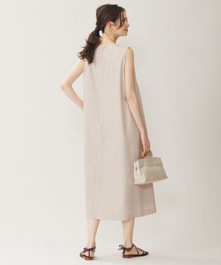 自由区 【WEB限定カラーあり・洗える】タッサーポプリンノースリーブ ワンピース ベージュ