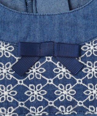 組曲 KIDS 【150-160㎝】レースコンビデニムワンピース ブルー