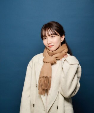 MOONBAT プラスムーンバット (+moonbat) カシミヤ100％無地マフラー 洗える 190㎝×30㎝ キャメル