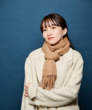 MOONBAT プラスムーンバット (+moonbat) カシミヤ100％無地マフラー 洗える 190㎝×30㎝