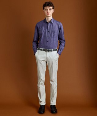 JOSEPH ABBOUD 【洗える】ドットジャガード ジャージー シャツ パープル系7