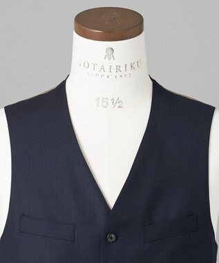 GOTAIRIKU シワになりにくい【御幸毛織/みゆきけおり】Superior160s 3ピーススーツ（ネイビー） ネイビー系