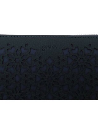 genten カレイド ラウンド長財布 ネイビーブルー