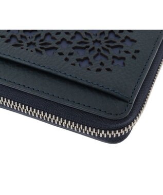 genten カレイド ラウンド長財布 ネイビーブルー