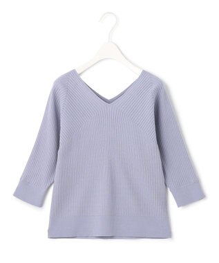 ICB 【洗える】コットンポリエステルリブ プルオーバー サックスブルー系