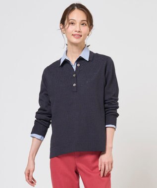 J.PRESS LADIES リネンコットンコード ポロ ニット