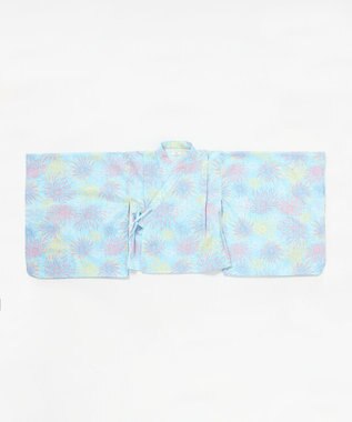 ANY KIDS 【簡単着付け】2WAY セパレート浴衣セット サックスブルー×花火