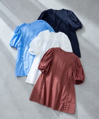 組曲 コットンローン ボリュームスリーブブラウス 【WEB限定】ブラウンピーチ系9