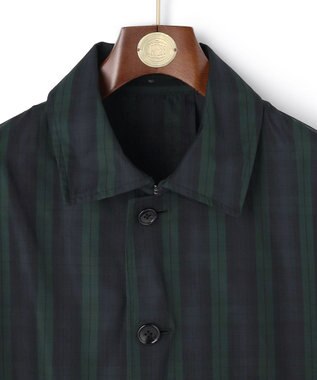 J.PRESS MEN 【オンオフ兼用 / ストレッチ / 撥水 / 洗える】トリコット3レイヤーバルマカンショートコート / フードデタッチャブル ネイビー系3